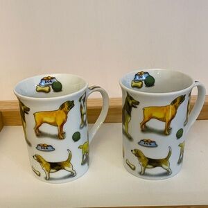 Man’s Best Friend, Paul Cardew Dog Print Ceramic Mugs (Set of 2)
